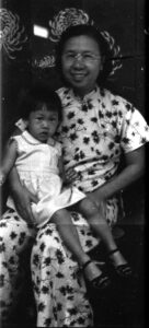 1955 Woon Poh Lin with Irene Ho at Katong