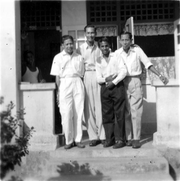 1959 Woon Khai Boon and three friends @ old Jurong home
