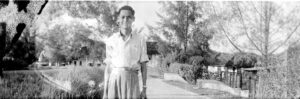 1959 - Woon Khai Boon at winding road entrace to staff quarters