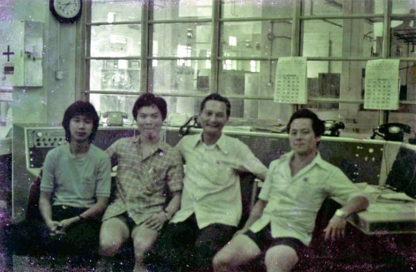 1974 Father Friends at Telecom room