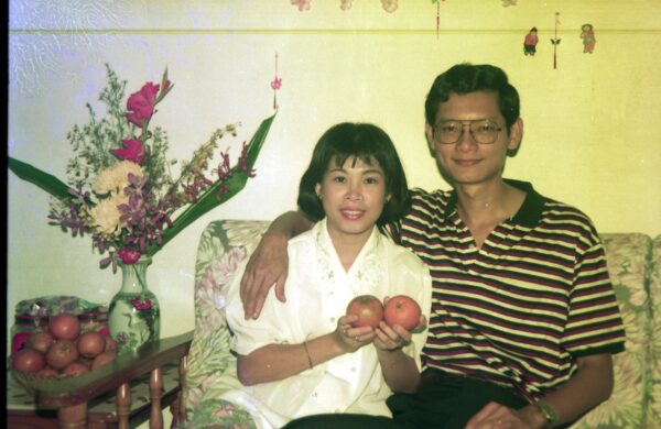 Early morning of Chinese New Year - 1991 - Getting dress up