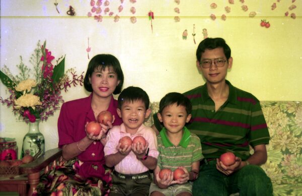 Early morning of Chinese New Year - 1991 - Family photo