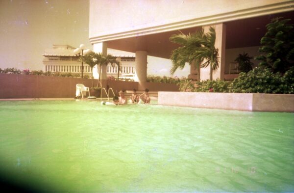 1991 - Holiday at Phuket Thailand - Having fun at hotel swimmimg pool