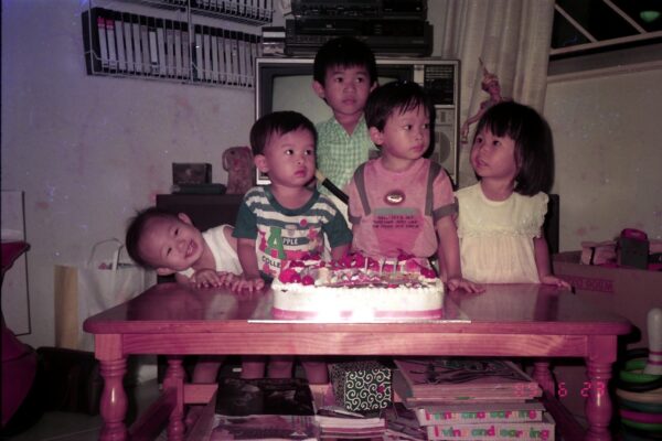 1989 Derrick birthday party three years old