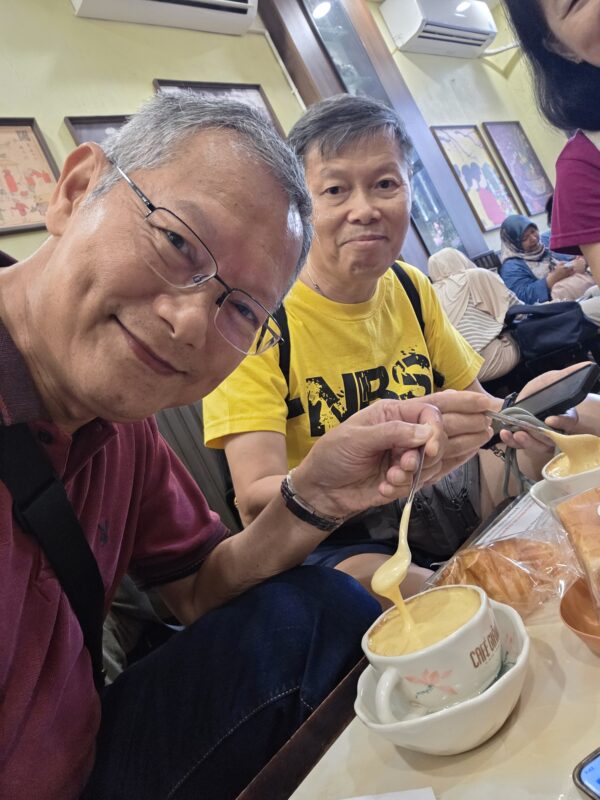 Day 2 - Morning breakfast at Cafe Giang - Having our first unique Egg Coffee